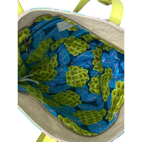 Amy Butler for Kalencom Harper Tote - Turquoise, Pink, and Lime Green - Picture 7 of 9